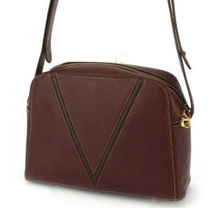 Valentino Shoulder Bag V Mark Leather Auth Used F1631